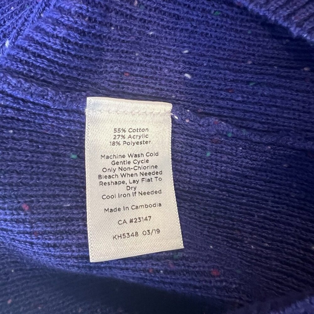 TALBOTS Sweater M Purple Confetti Knit Textured Round Neck Pullover Size Medium - Picture 10 of 11